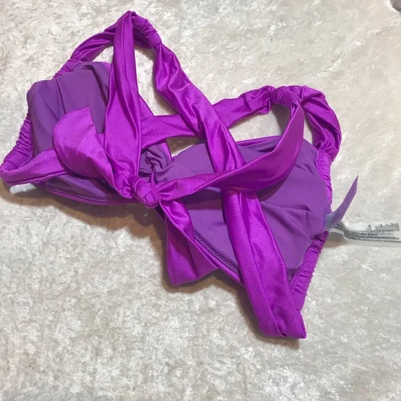 FREE NEW Victorias Secret Swim Purple Twist Bralette Bikini Top NWT Spring Break - Picture 5 of 15
